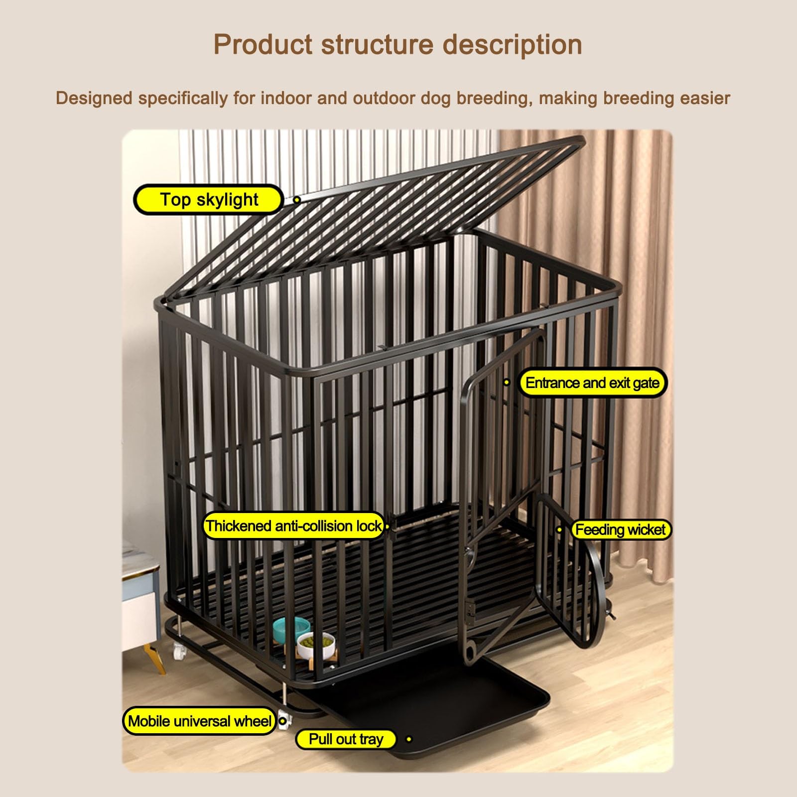 Amazon.com - Pet Dog Crate, Dog Kennel, Fully Galvanized Square